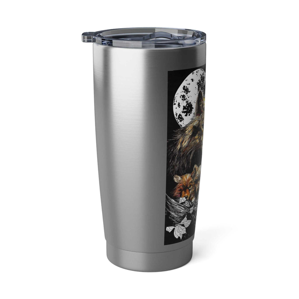 Nature and art with our Wolf and Cubs Travel Mug, Vagabond Tumbler, Original Art Cup, Wildlife Gift, Hand Drawn Coffee Container, Animal Lover Mug. Shop now!