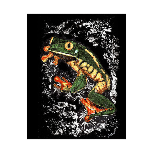 Vibrant Frog Satin Poster - 300gsm Art Print for Nature Lovers
