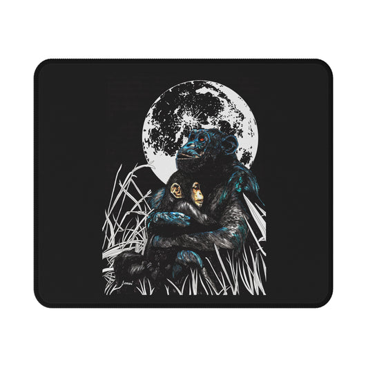 Moonlit Gorilla and Child Non-Slip Gaming Mouse Pad - Unique Animal Design