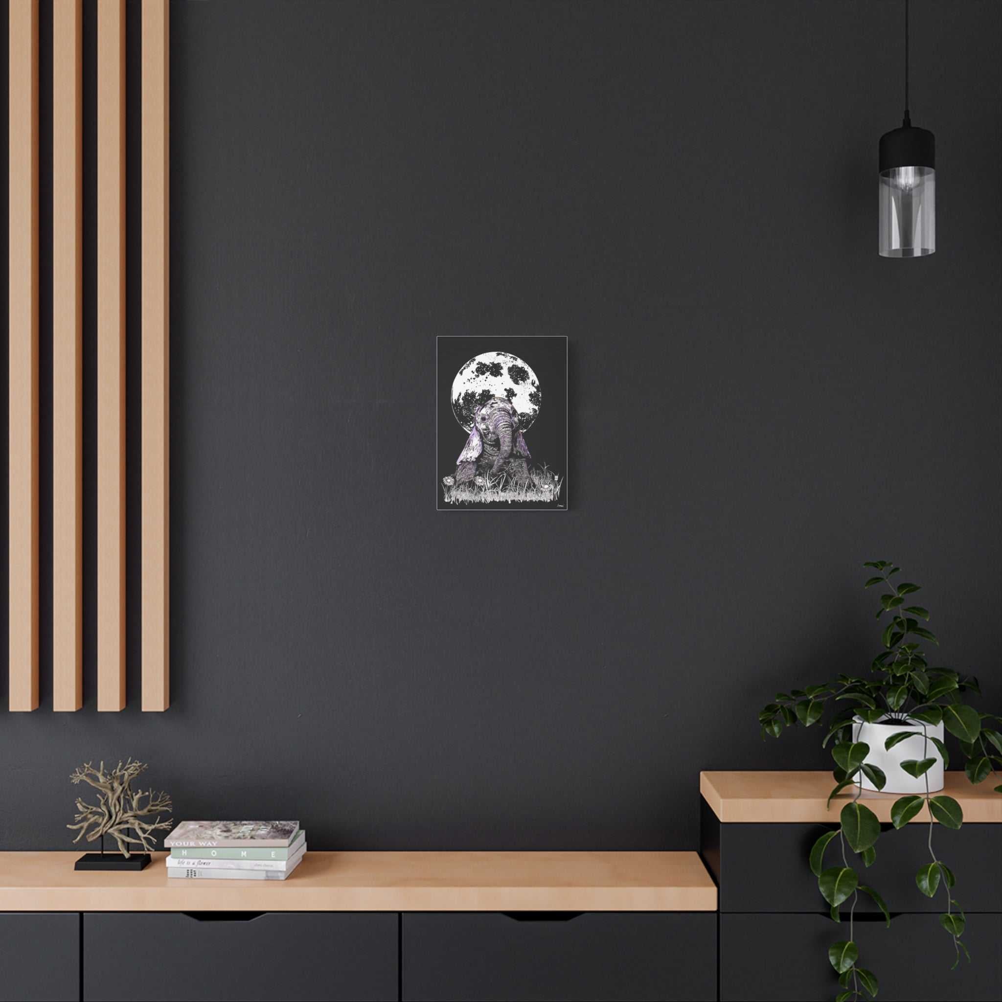 Baby Elephant Canvas Art, Print of Original hand drawn art