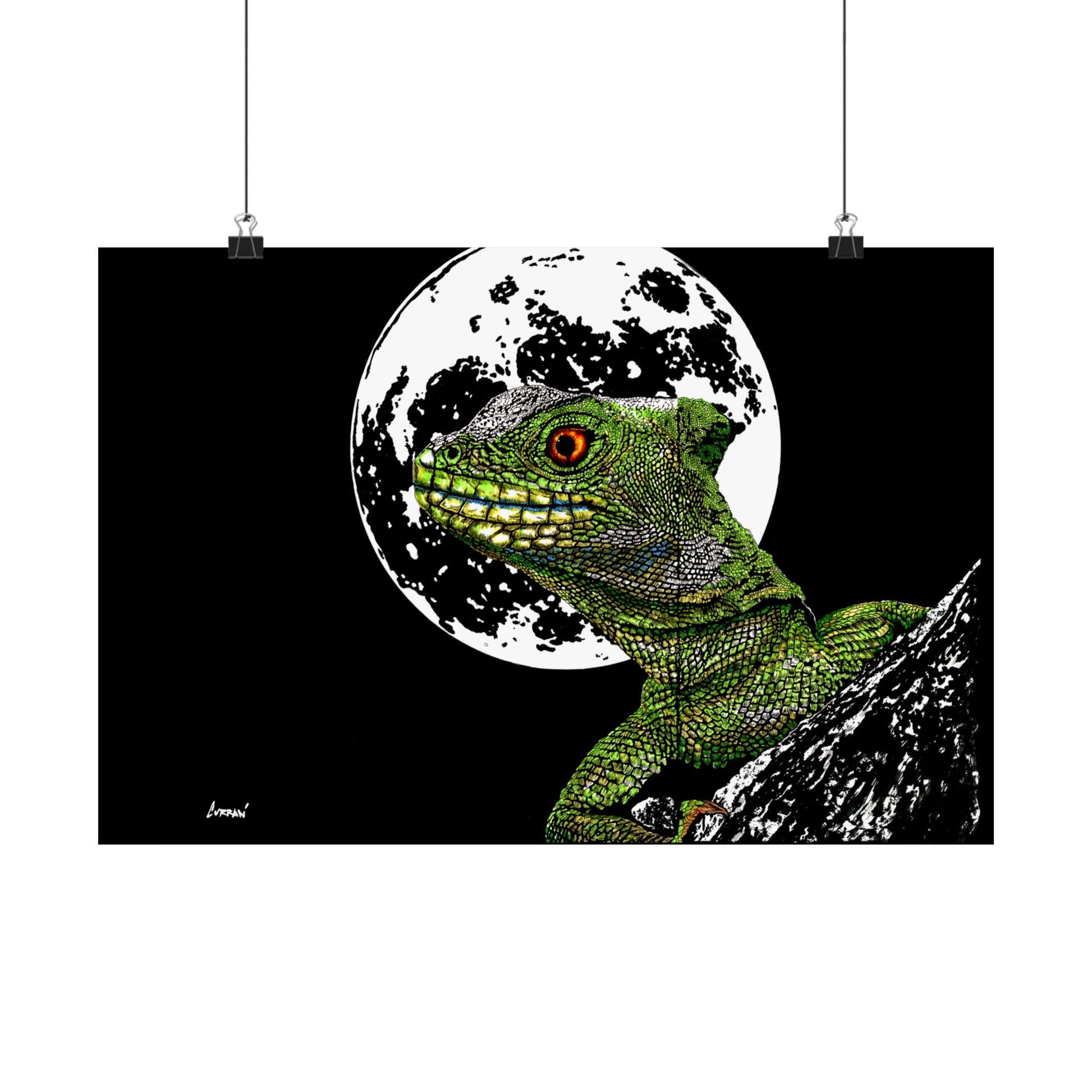 Lizard Moon Satin Poster | 300gsm Art Print for Home Décor