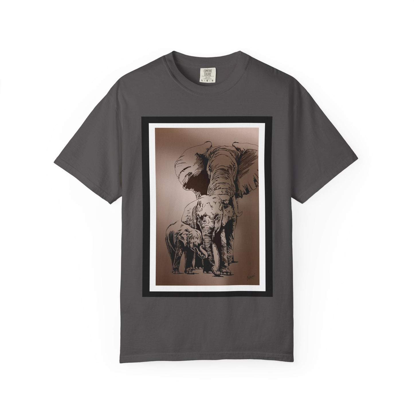 Elephant Family Garment-Dyed T-Shirt | Nature Lover's Tee