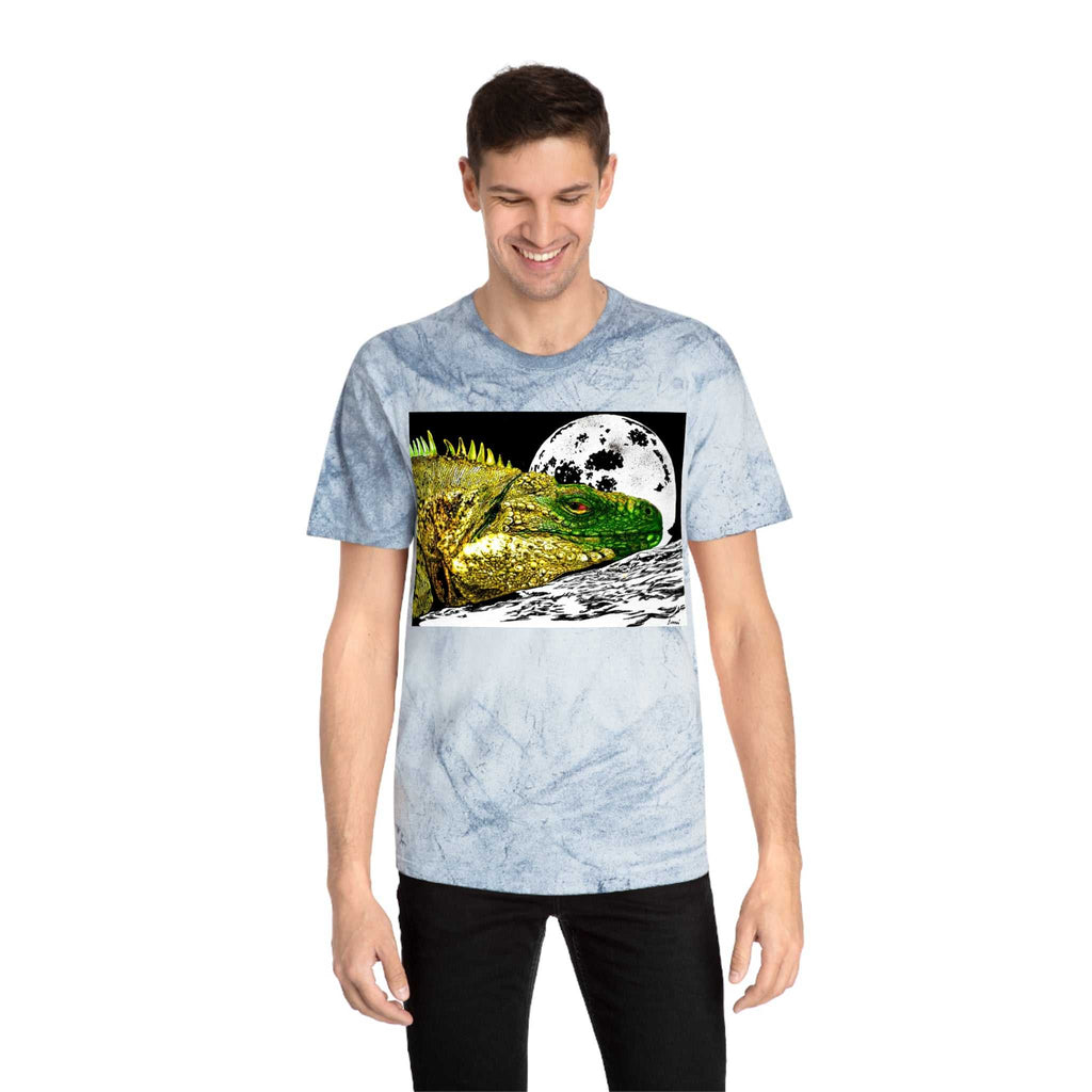 Reptile Moonlight T Shirt Hand Drawn Color Blast Design