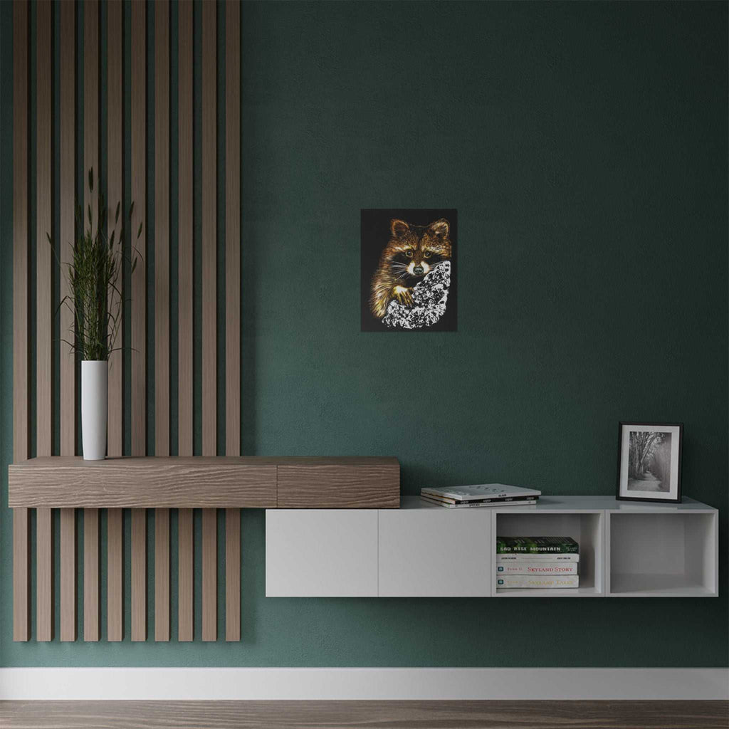 Bring the beauty of nature home with our Raccoon Wildlife Satin Poster - Hand-Drawn Raccoon Art Print. Add a touch of whimsy to your space today!