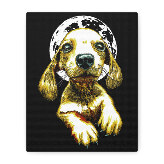Whimsical Dog Canvas Wall Art - 1.25" Stretched Matte Print