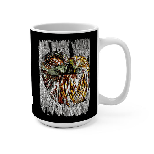 Artistic Owl 15oz Mug - Featuring Vivid Wildlife Designs
