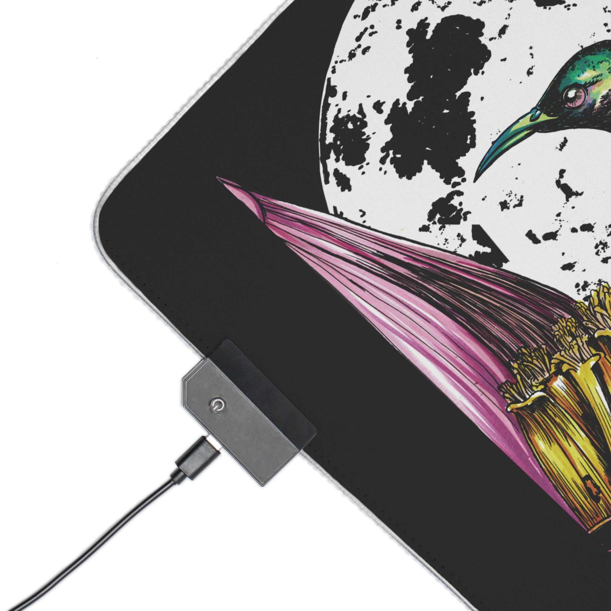Beautiful Hummingbird Design LED Gaming Mouse Pad!