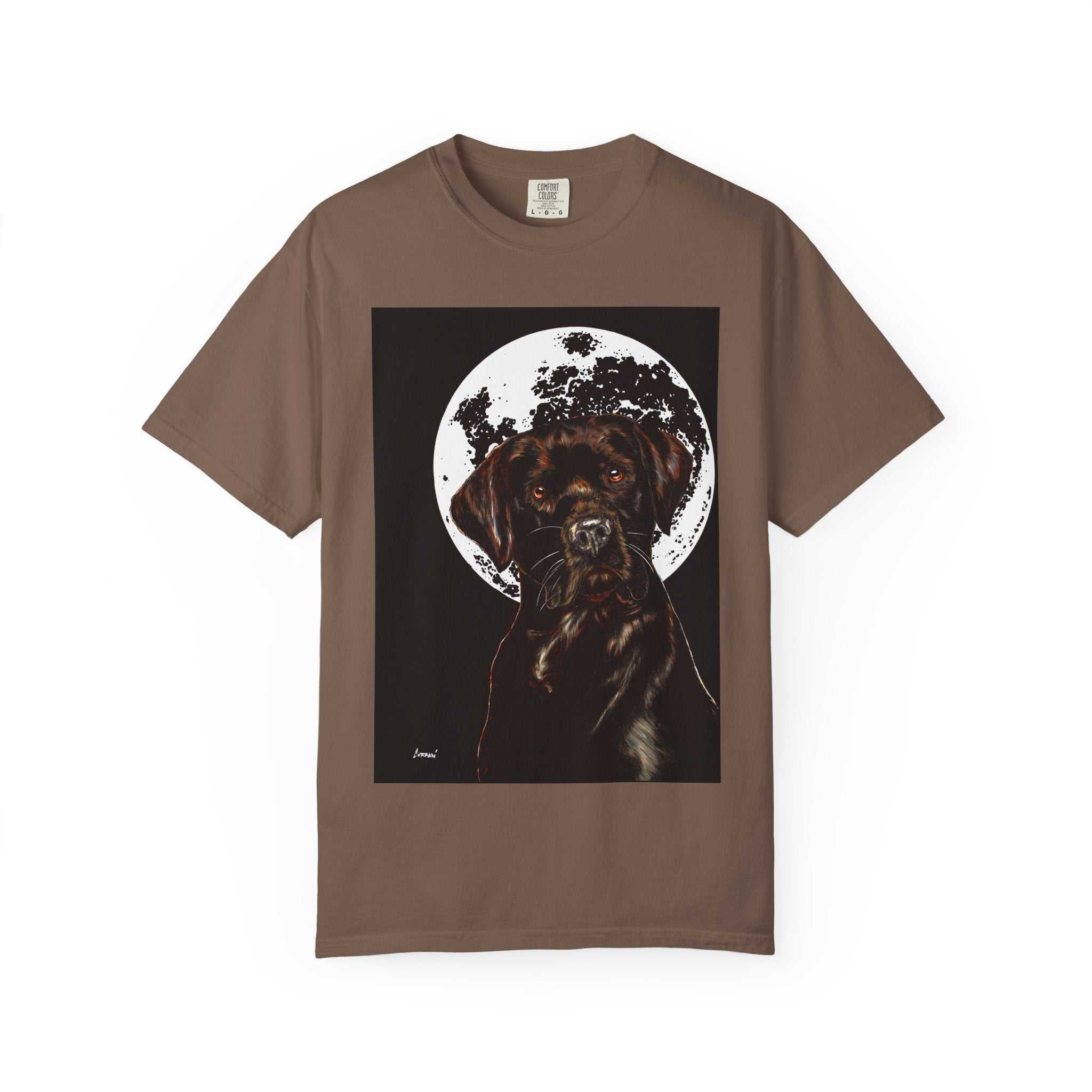 Moonlit Chocolate Lab Unisex Garment-Dyed T-Shirt