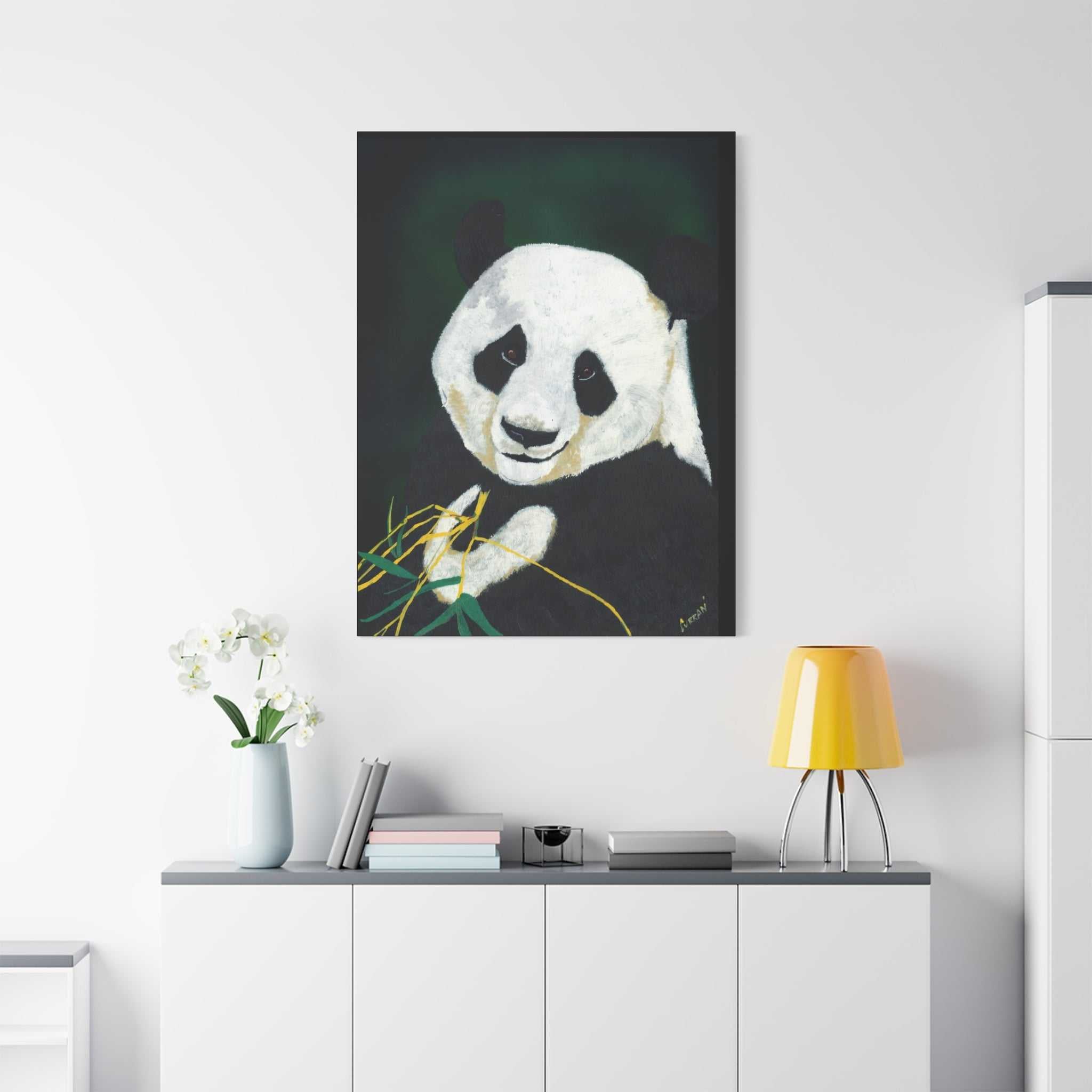 Panda Wall Art, Panda Print, Wildlife Art, Hand-Painted