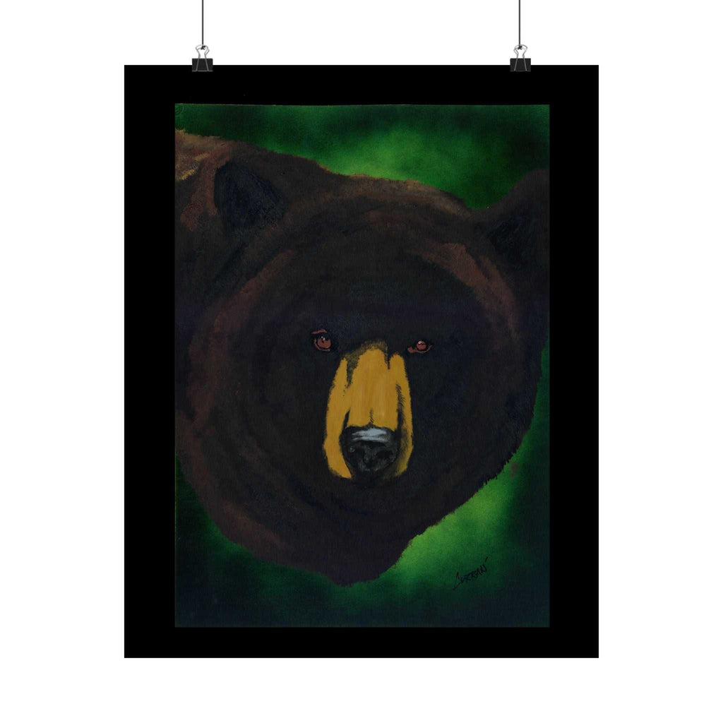 Brown Bear Nature-Inspired Satin Art Print for Animal Lovers