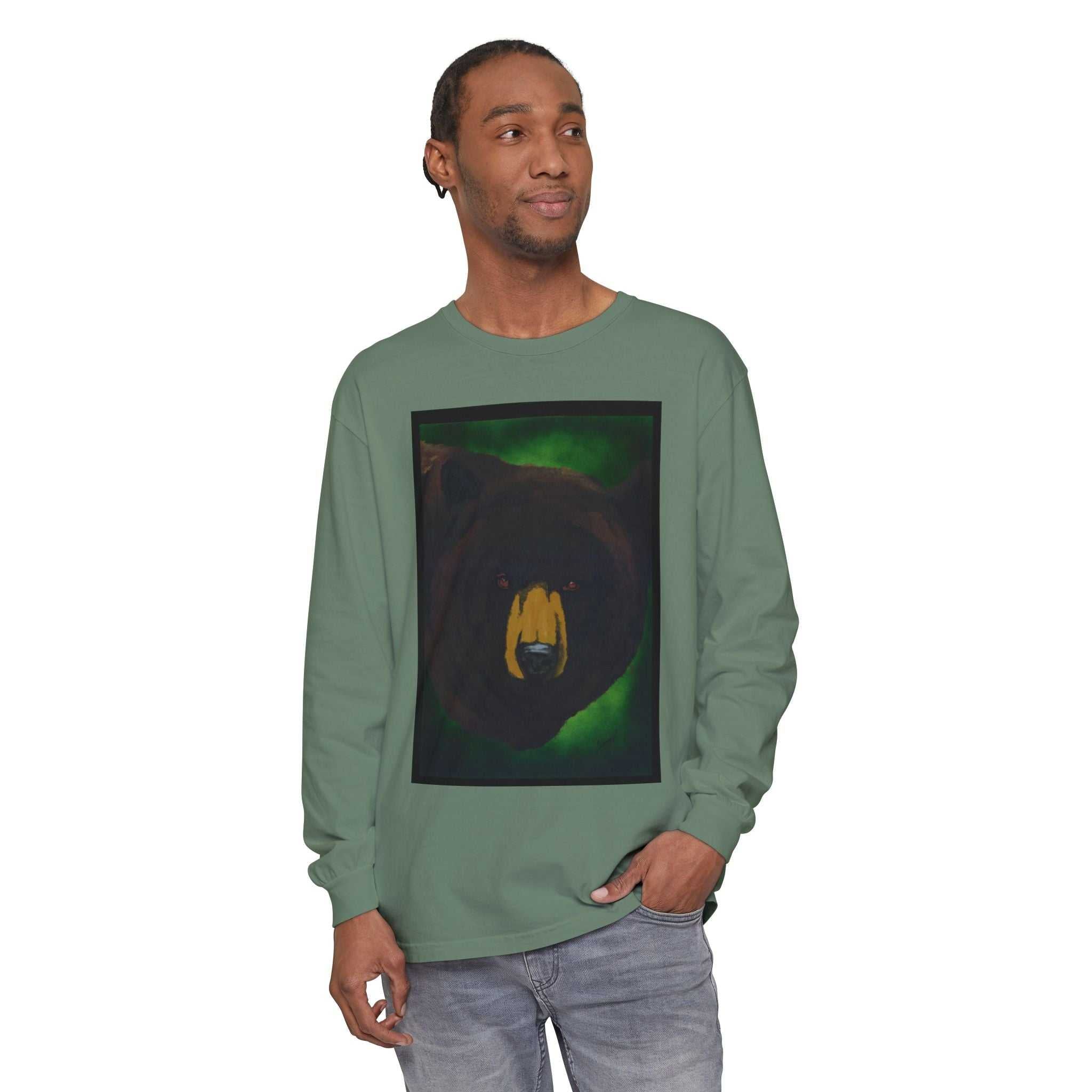 Brown Bear Portrait Long Sleeve Unisex T Shirt
