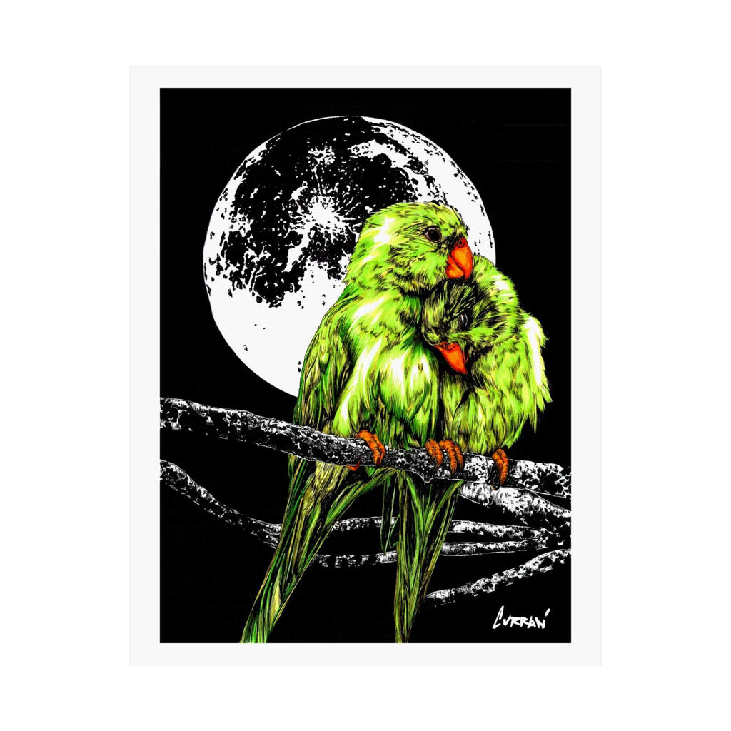 Bring your walls to life with the stunning Vibrant Lovebirds Satin Poster - 300gsm Wall Art. Add a pop of color to your space today!