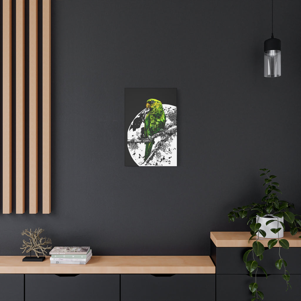 Green Parrot Wall Art Print - Matte Canvas, Stretched,