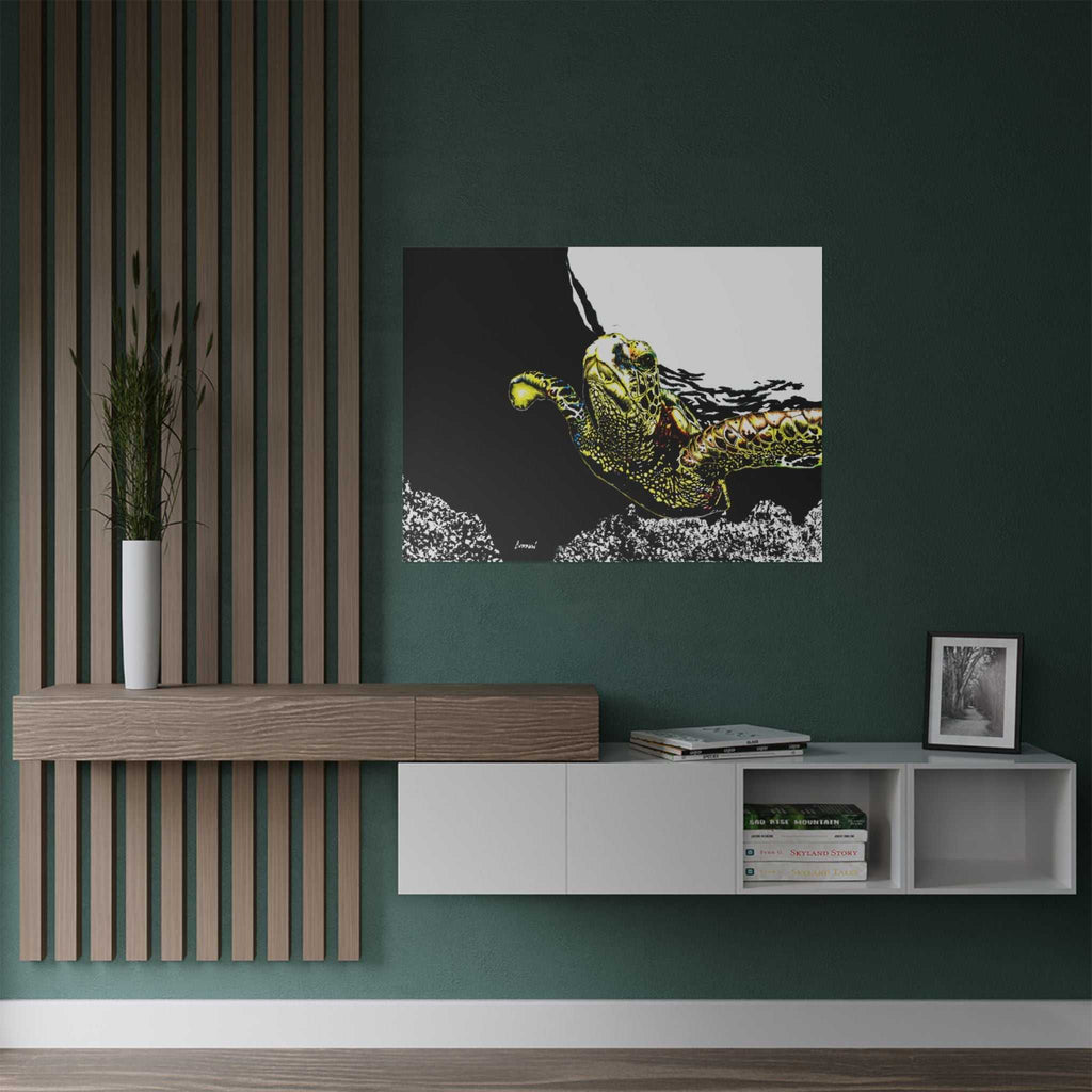 Transform your space with our stunning Sea Turtle Satin Poster, Vibrant Ocean Decor for Marine Life Enthusiasts for marine life into your home today!