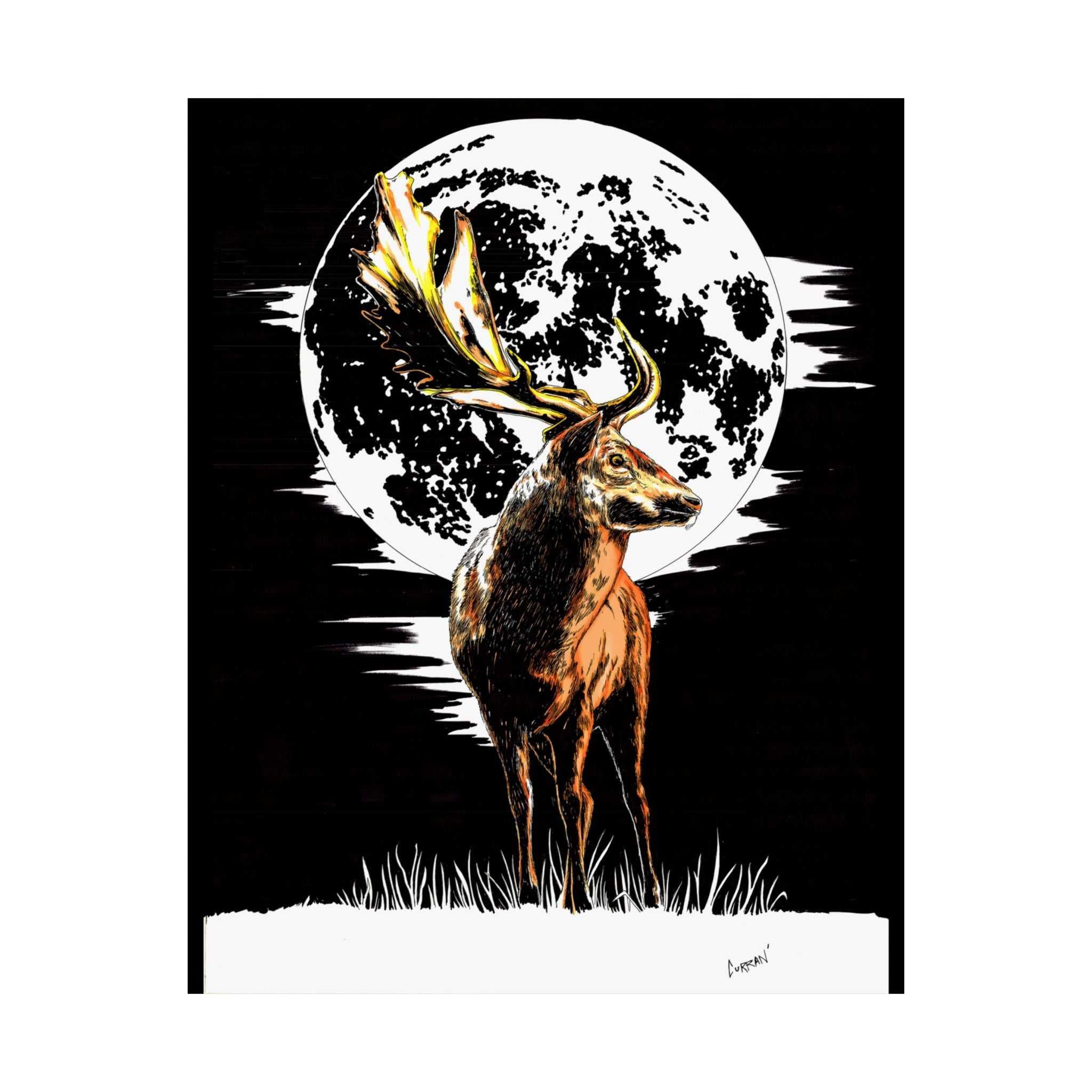 Deer Satin Poster - 300gsm Art Print for Nature Lovers