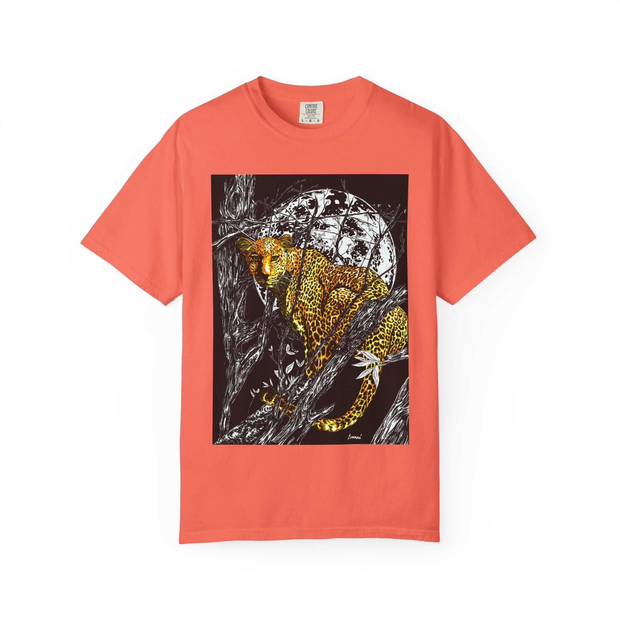 Leopard Unisex Garment-Dyed T-Shirt - Wild Animal Art Tee
