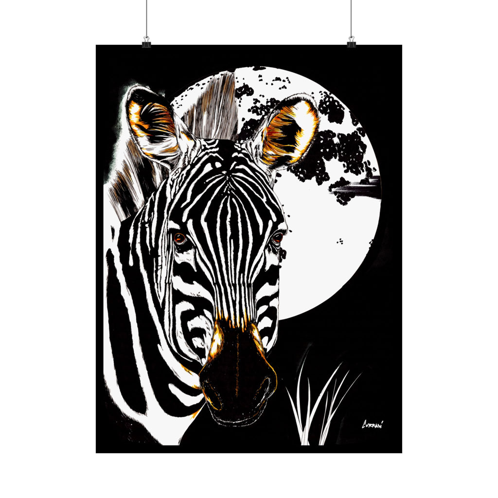 Zebra Satin Poster - Art Print Poster of the Original Art