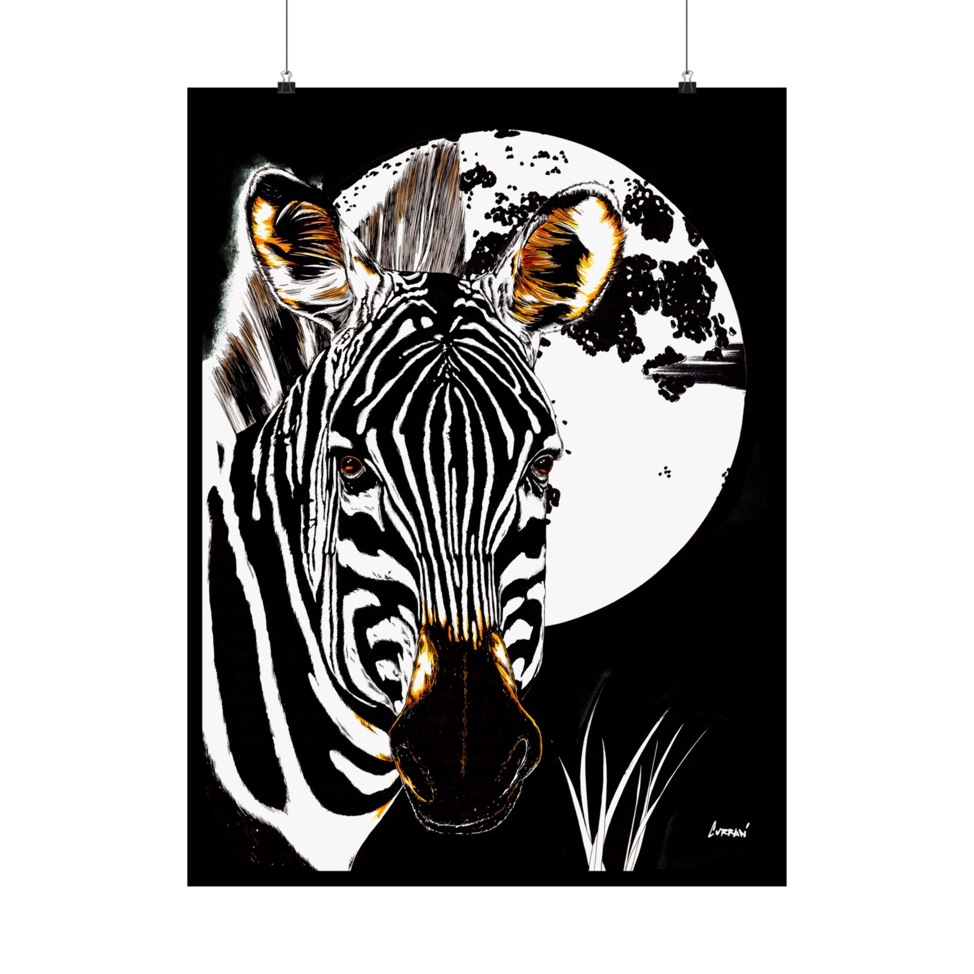 Zebra Satin Poster - Art Print Poster of the Original Art