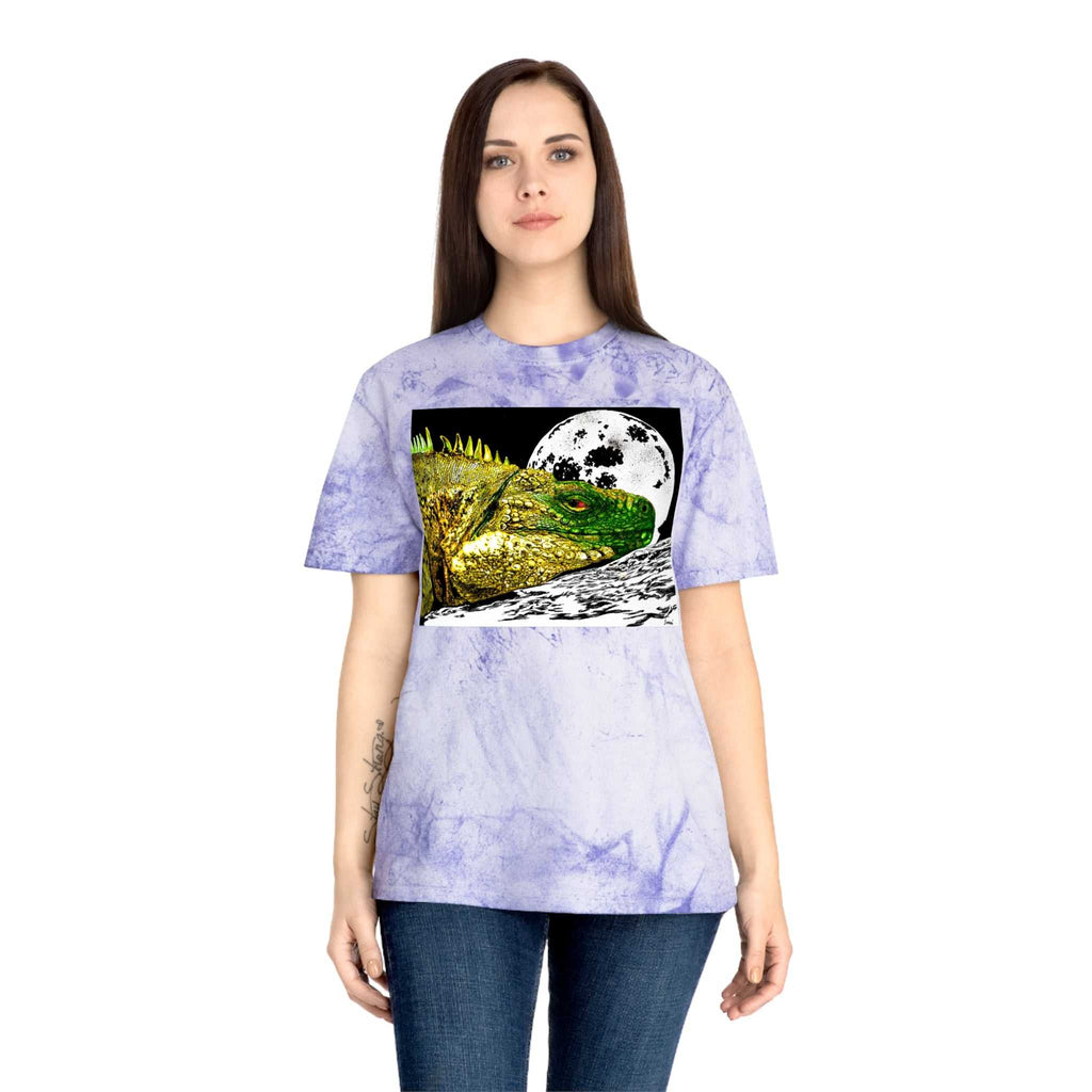 Reptile Moonlight T Shirt Hand Drawn Color Blast Design