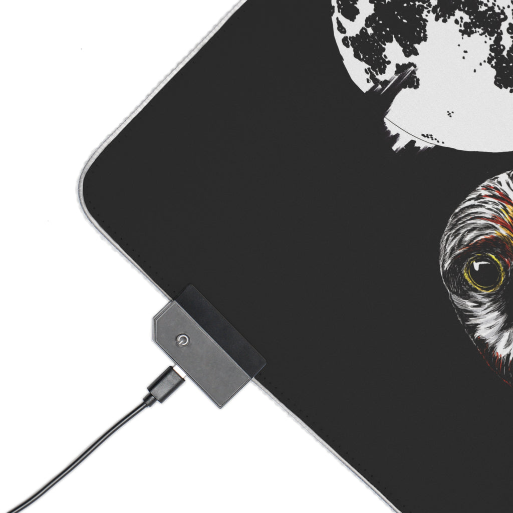 LED Gaming Mouse Pad with Hawk Design - Perfect for Gamers