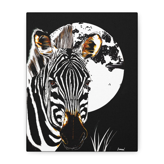 Zebra Wall Art, Zebra Print, Hand-Drawn Zebra, Wildlife Art, Safari Animal Decor, Nature Wall Art, Black and White Art, Animal Lover Gift Printed on Matte Canvas, Stretched, 1.25"