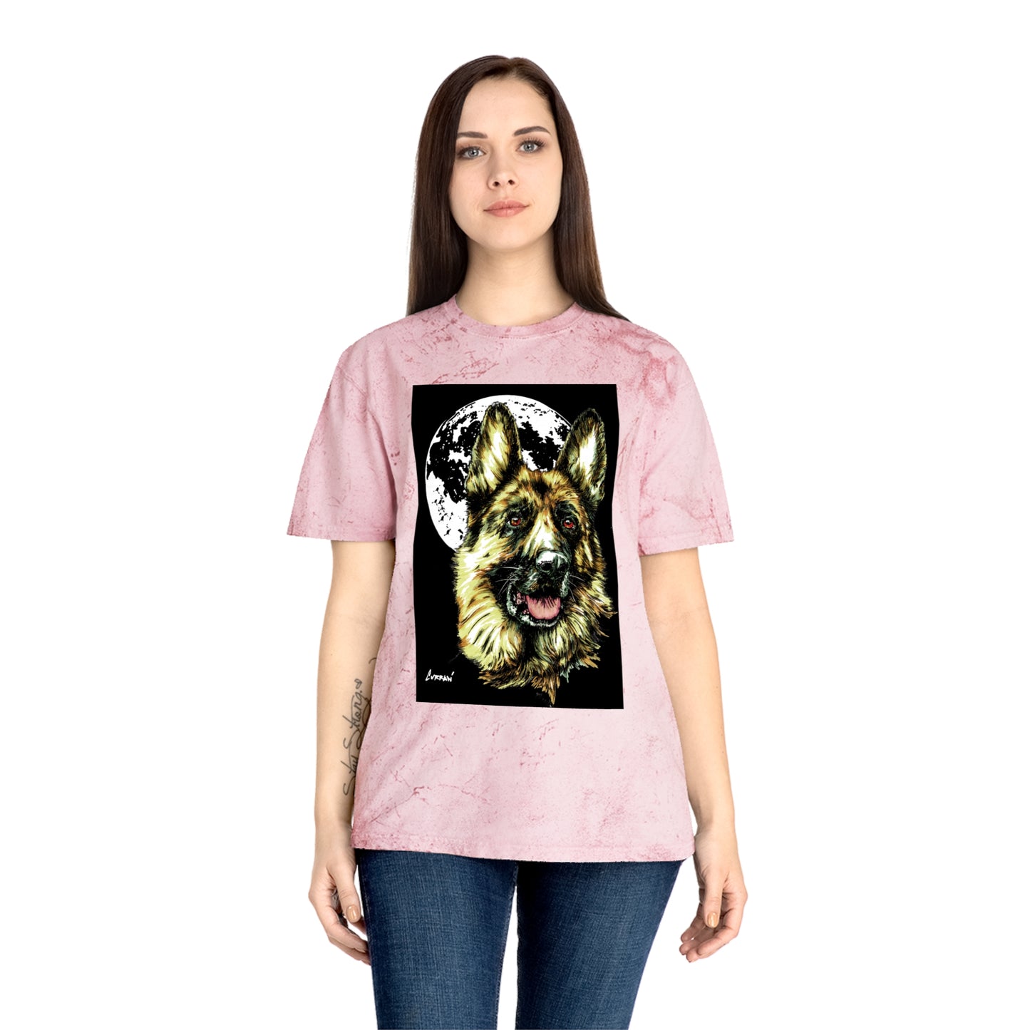 German Shepherd Moon T-Shirt - Unisex Tee for Dog Lovers