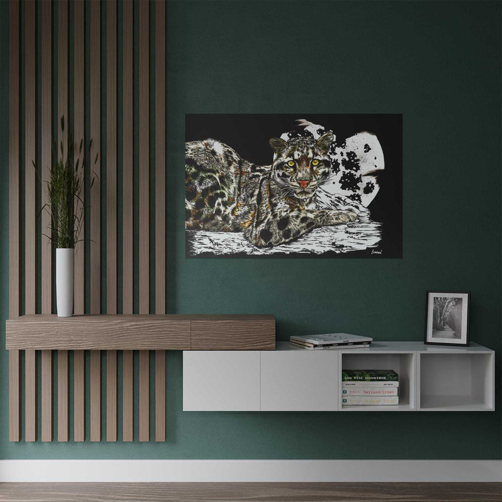 Majestic Snow Leopard Satin Poster, Art Print