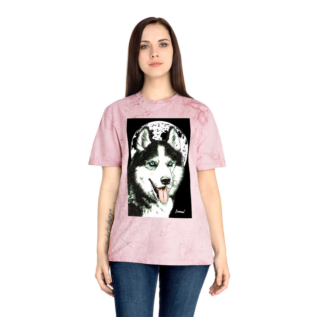 Siberian Husky Moon Graphic Tee for Animal Lovers