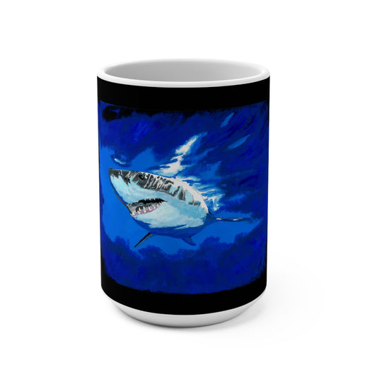 Bold Shark Art 15oz Mug - Perfect Gift for Ocean Lovers