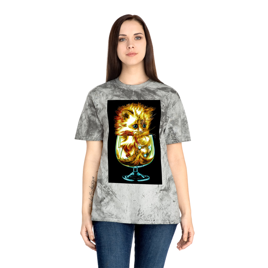 Color Blast Kitten T-Shirt – Artistic Tee for Cat Lovers
