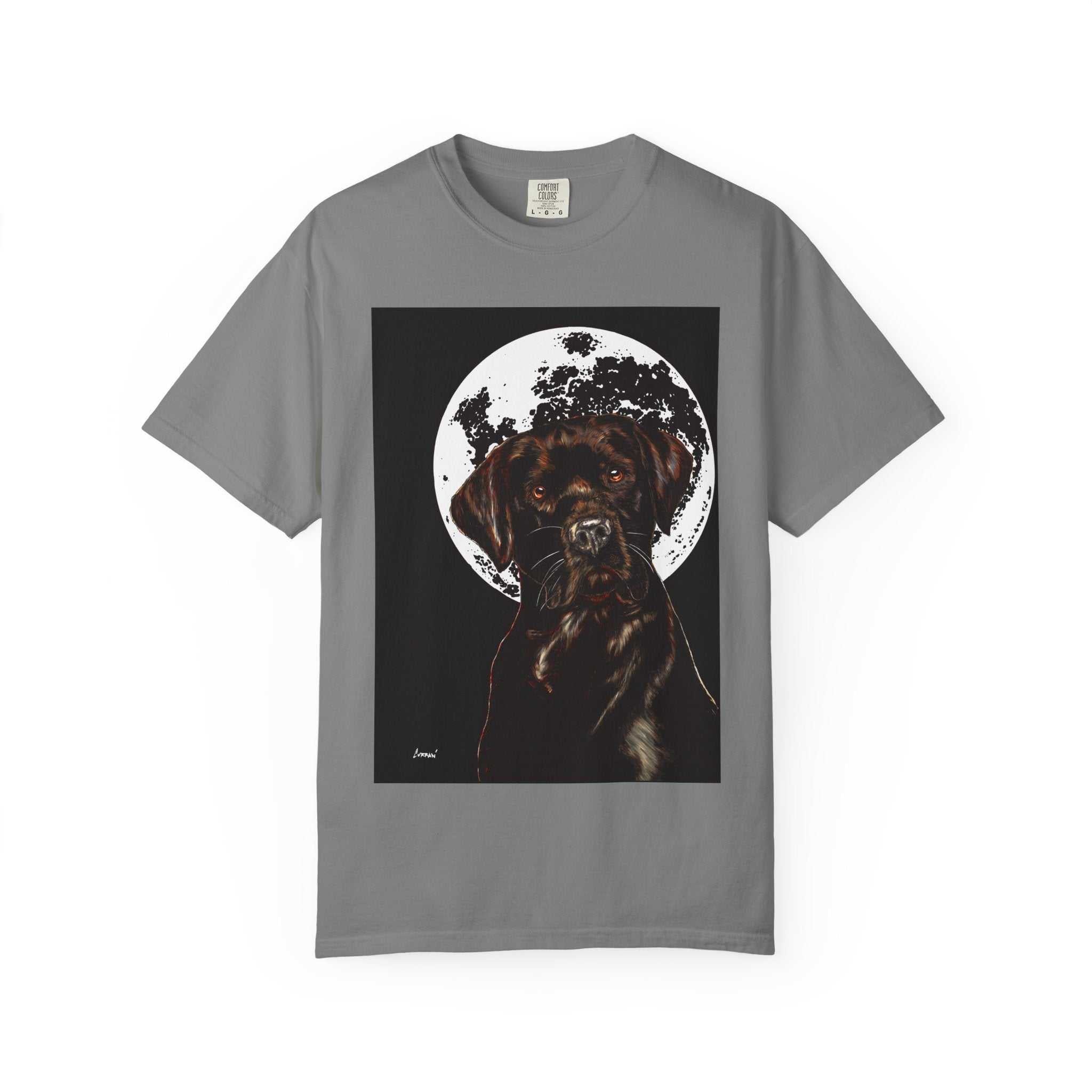 Moonlit Chocolate Lab Unisex Garment-Dyed T-Shirt