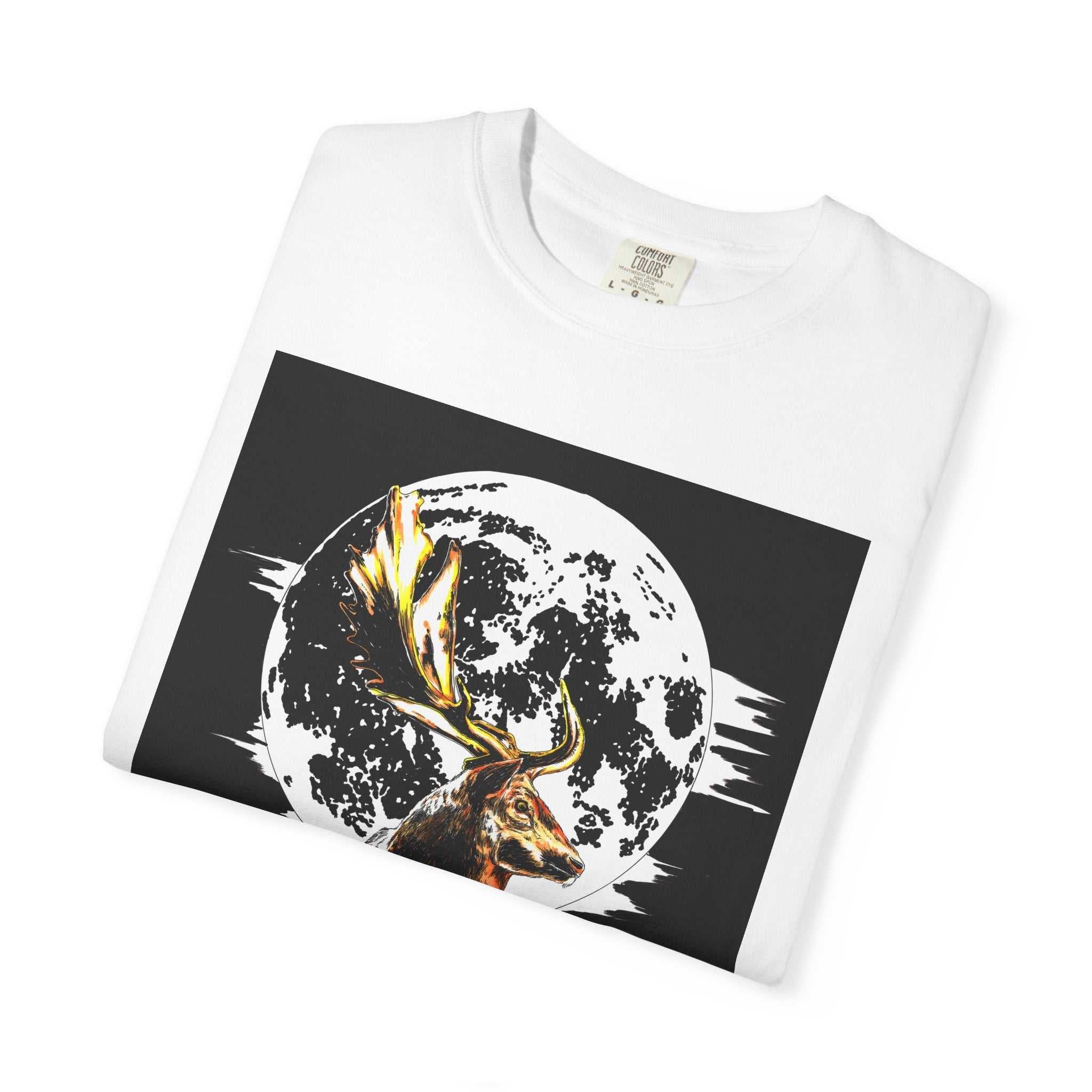 Moonlit Stag Unisex T-Shirt - Nature-Inspired Graphic Tee