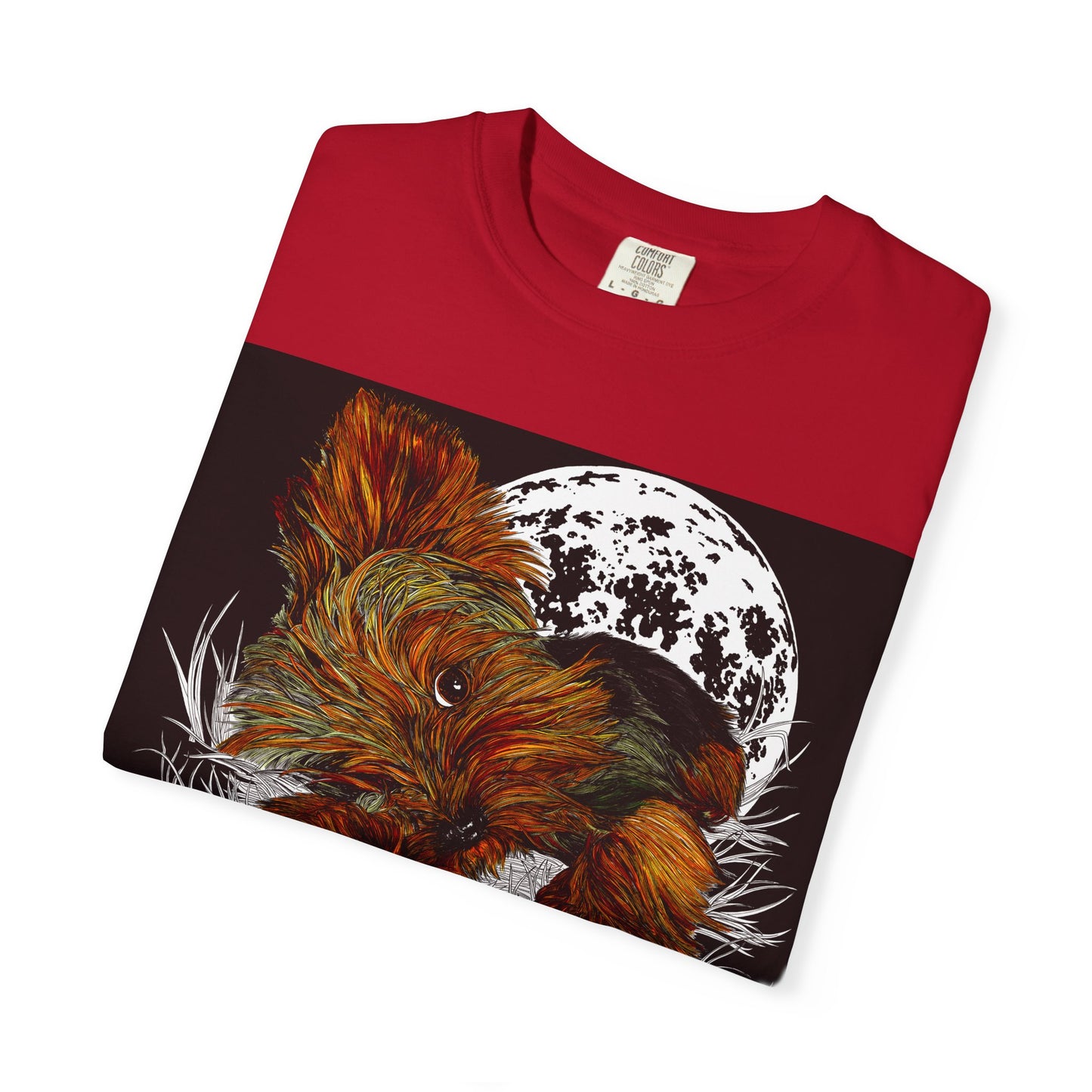 Yorkie Terrier Unisex Garment-Dyed T-Shirt – Original Hand-Drawn Art