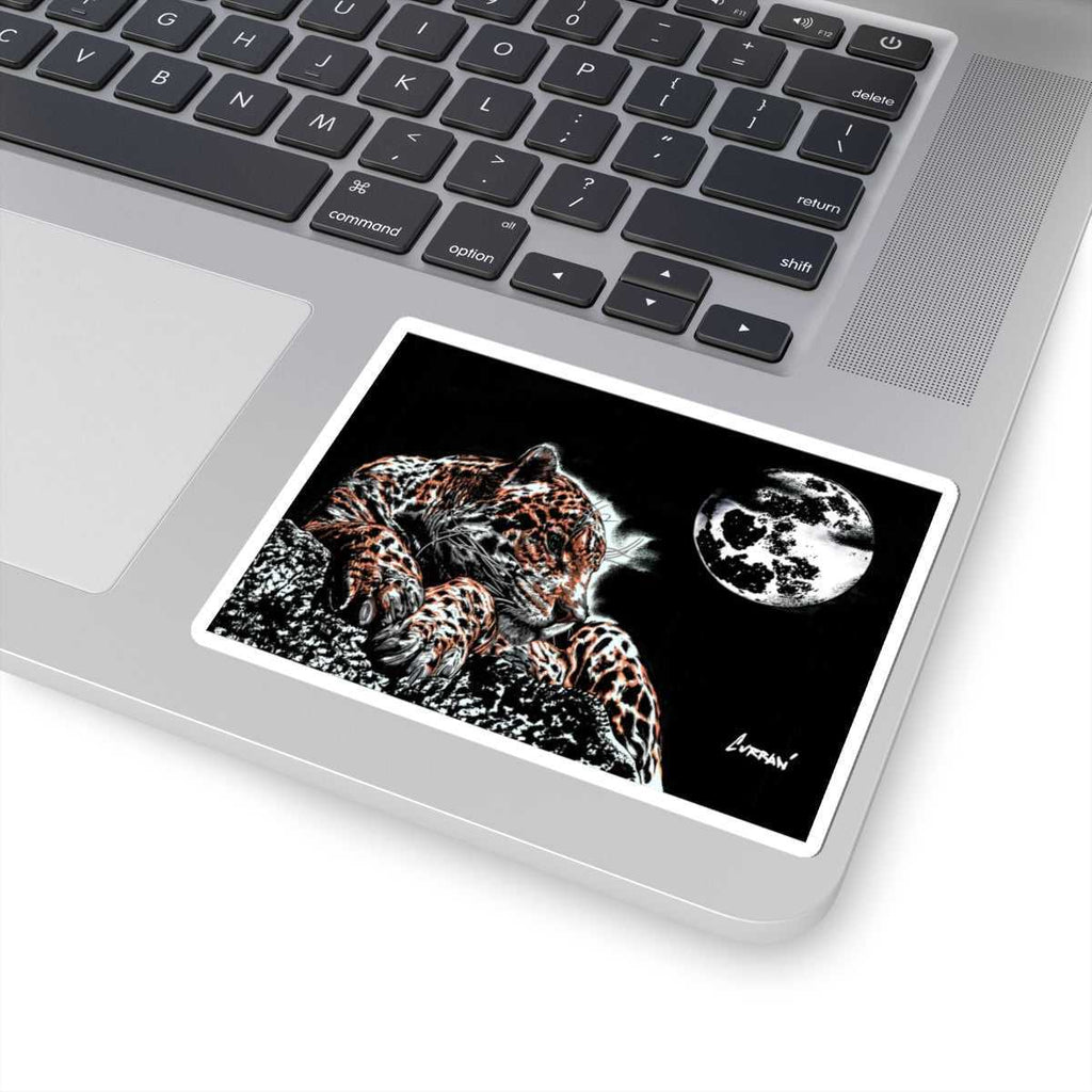 Unleash your wild side with Wild Leopard Kiss-Cut Stickers - Bold Animal Art for Laptop & Decor. Add a fierce touch to your tech and space!