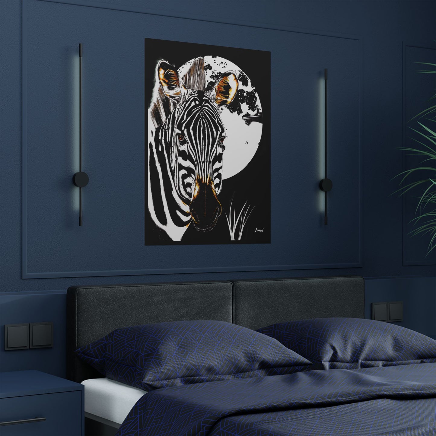 Zebra Satin Poster - Art Print Poster of the Original Art