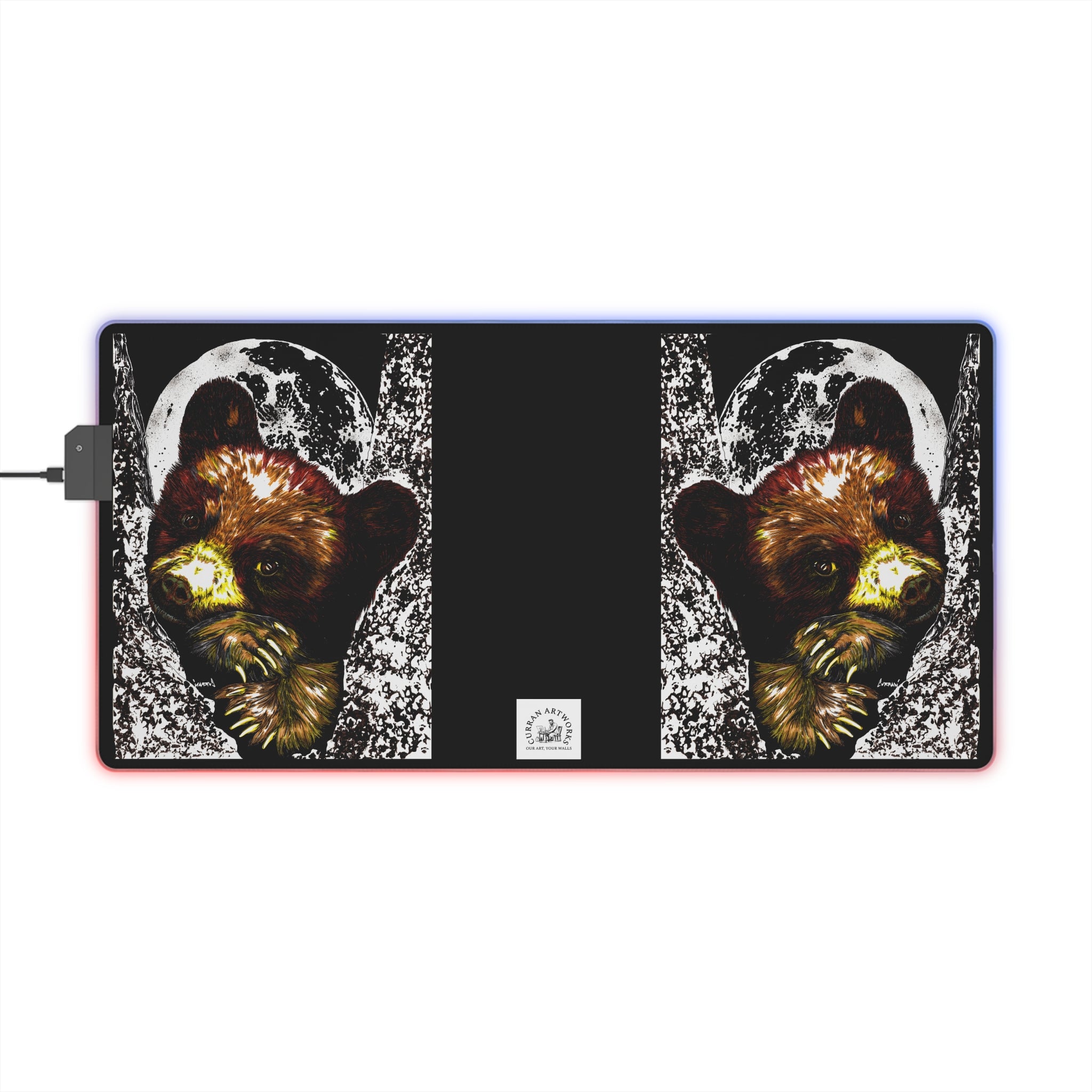 LED Illuminated Gaming Mouse Pad with Bear Design