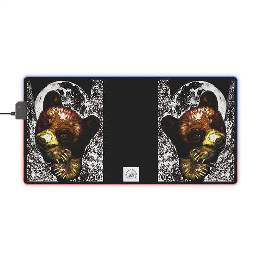 LED Illuminated Gaming Mouse Pad with Bear Design