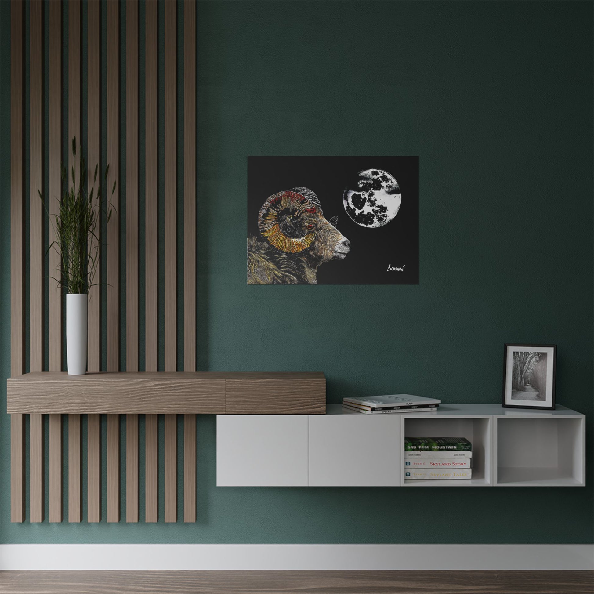 Mountain Ram Satin Poster - 300gsm Art Print for Home Decor