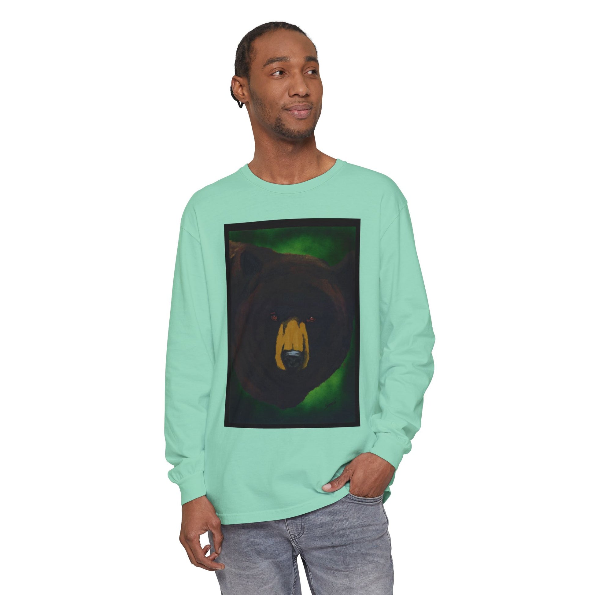 Brown Bear Portrait Long Sleeve Unisex T Shirt