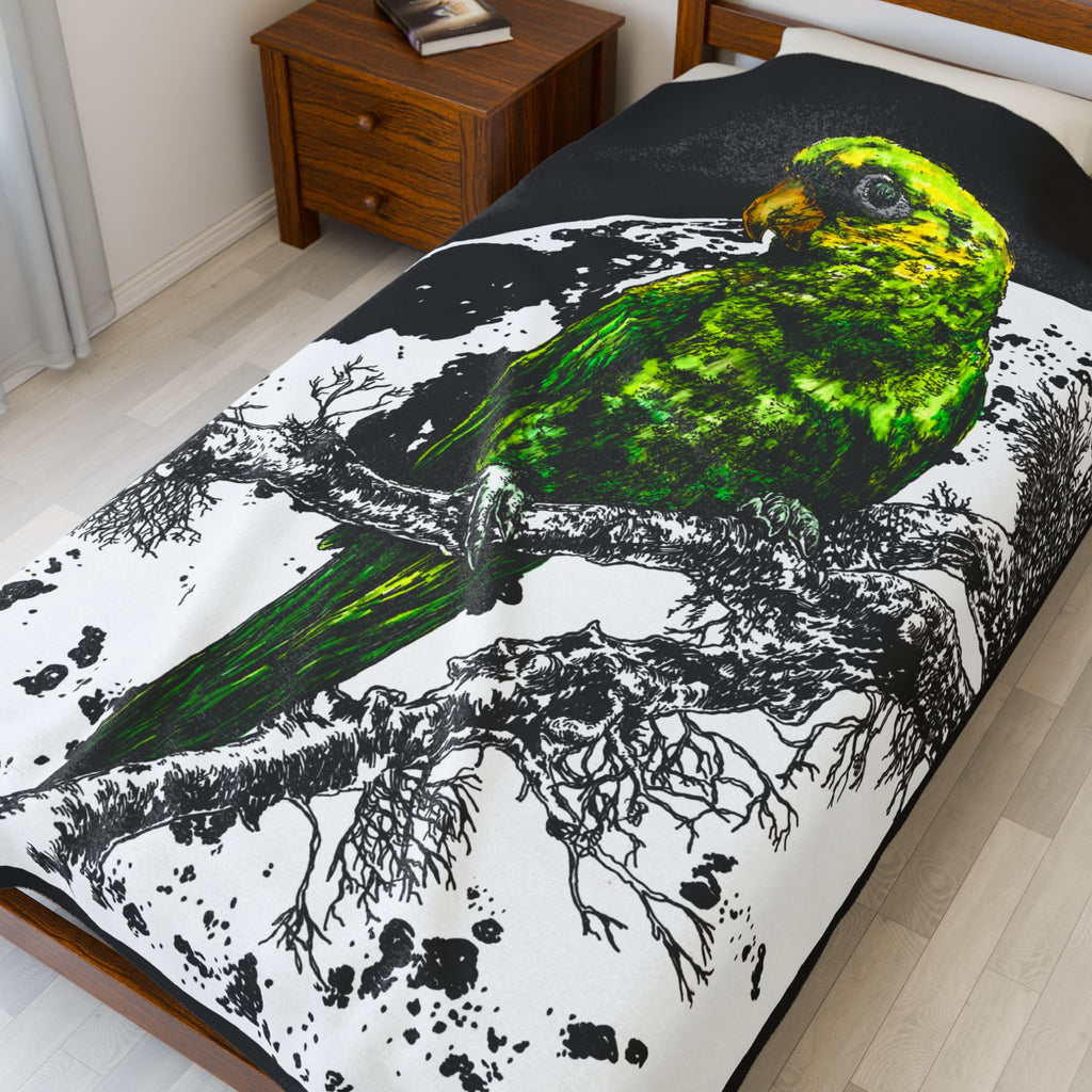 Colorful Parrot Velvet Plush Blanket -Tropical Vibes for Home Decor