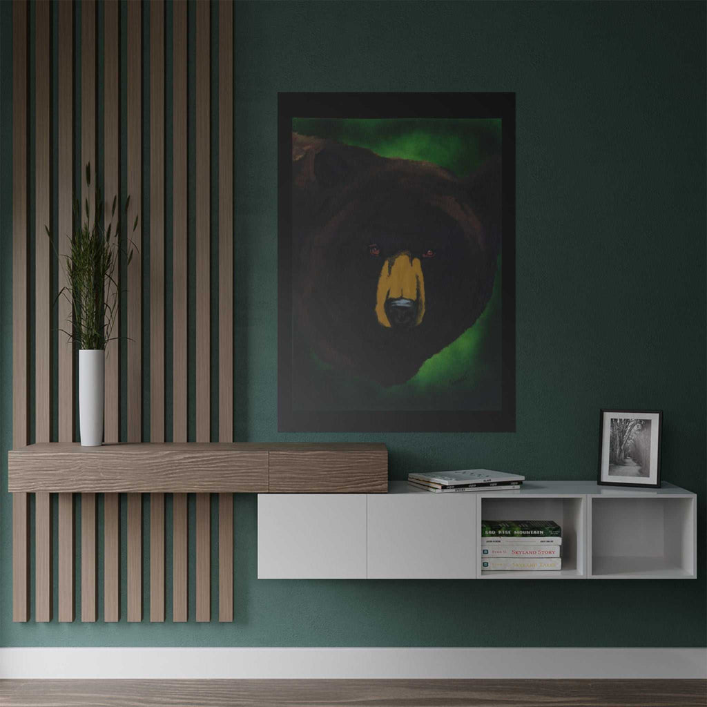 Brown Bear Nature-Inspired Satin Art Print for Animal Lovers