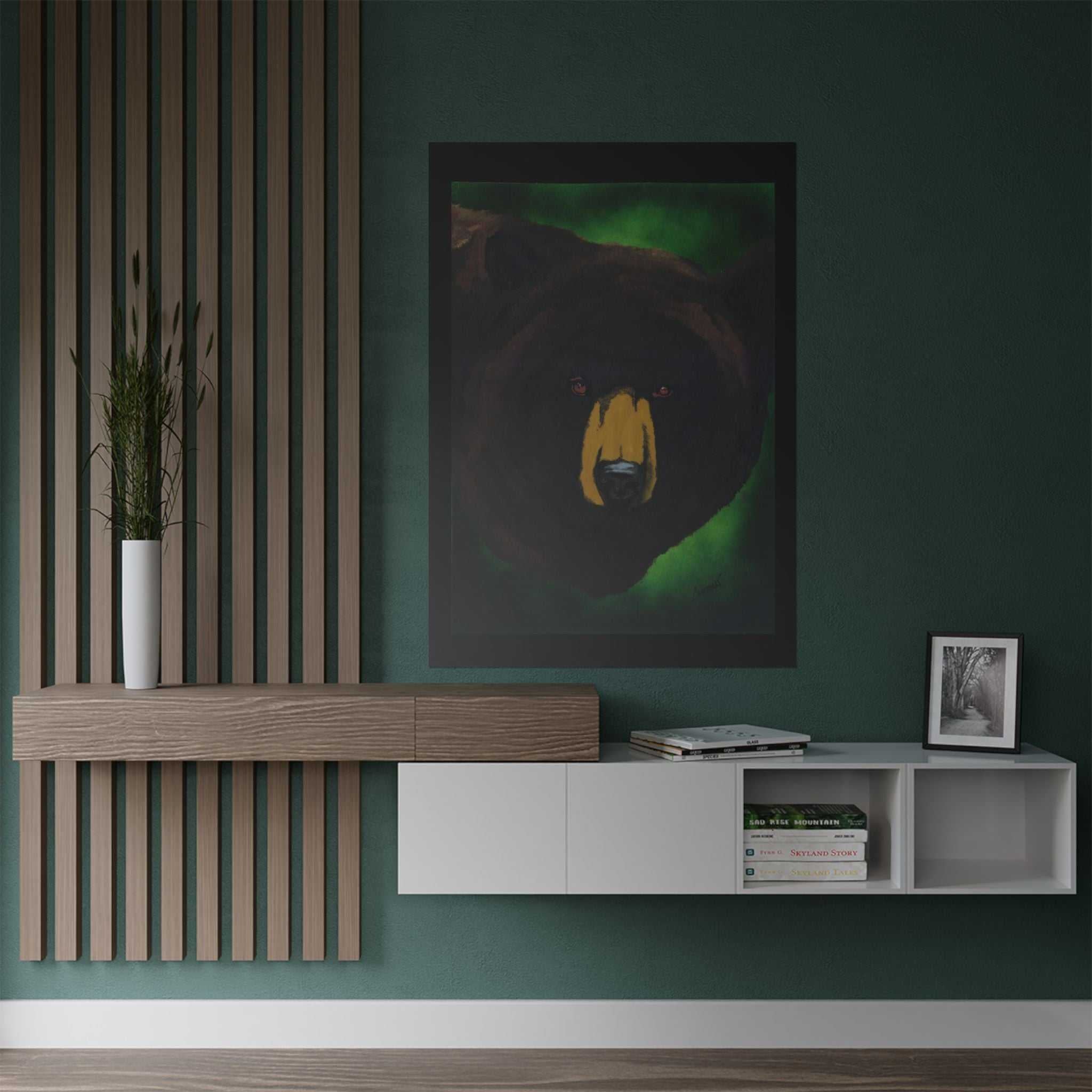 Brown Bear Nature-Inspired Satin Art Print for Animal Lovers