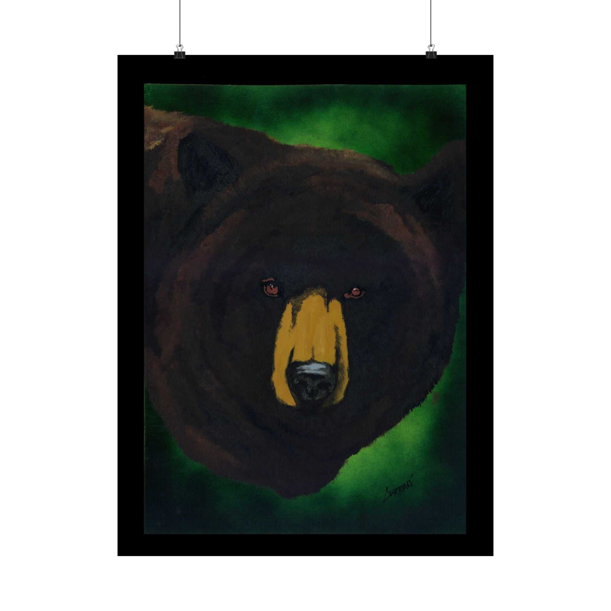 Brown Bear Nature-Inspired Satin Art Print for Animal Lovers