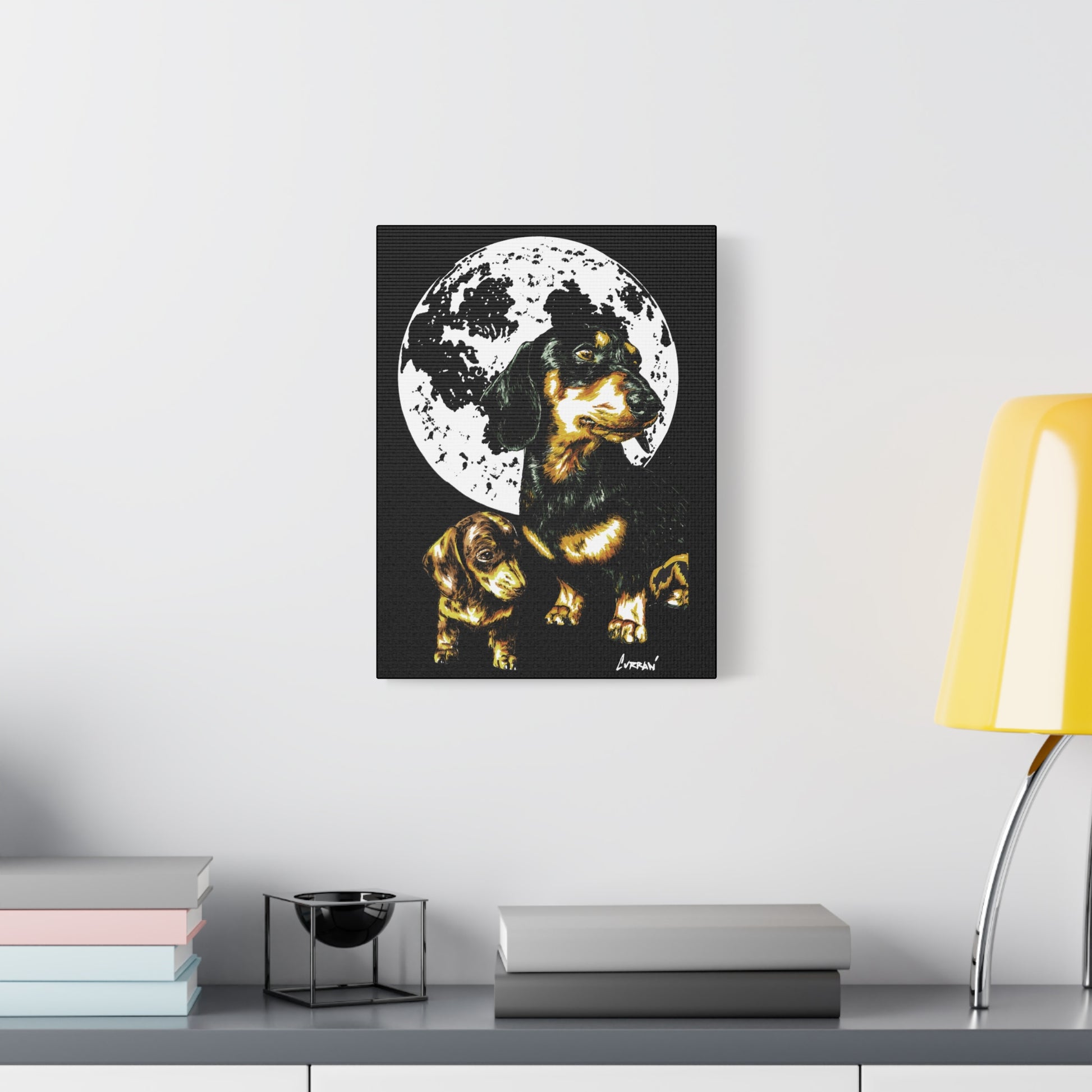 Dachshund Canvas Print of the Original, hand drawn wall art