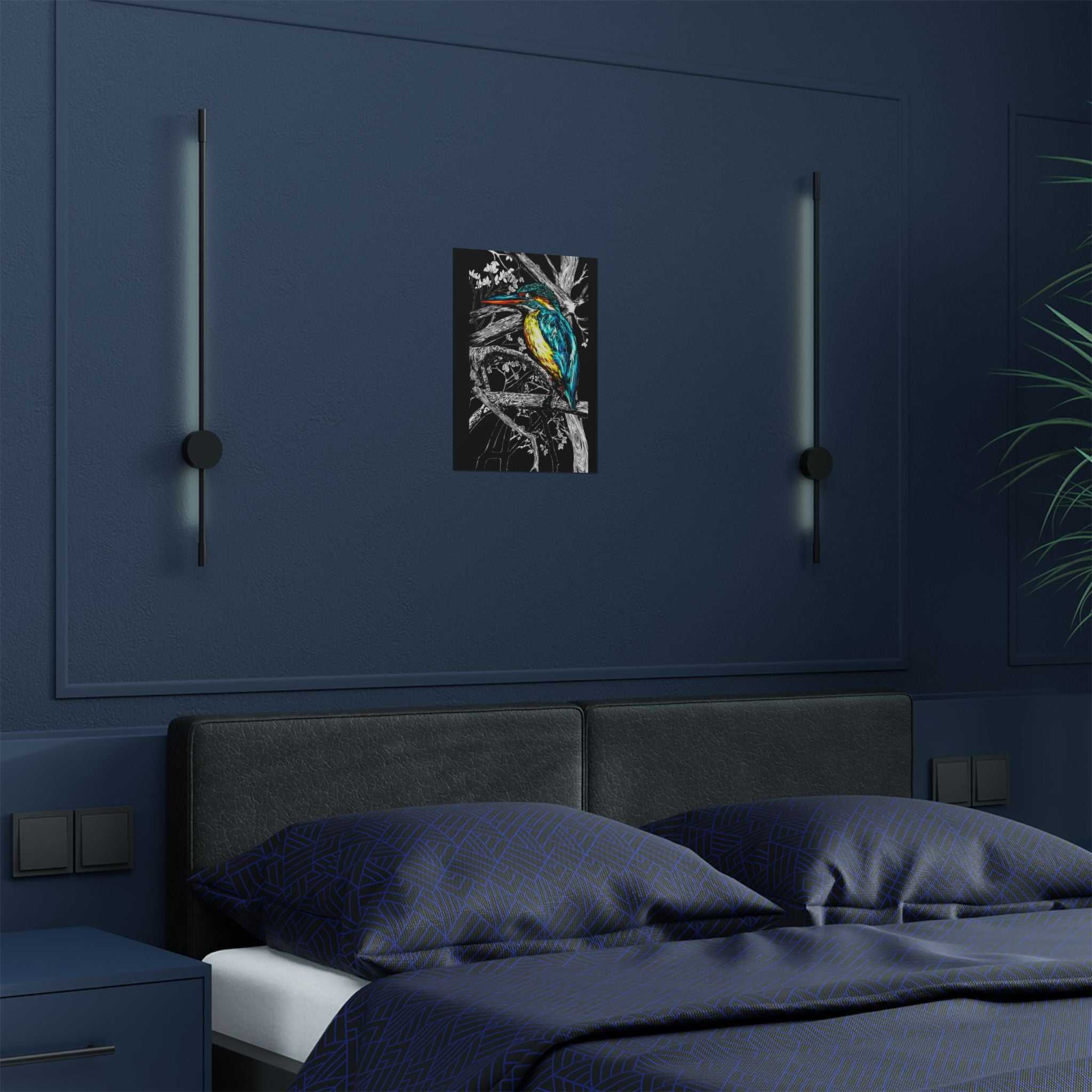 Bring nature's beauty into your home with our stunning Kingfisher Satin Poster - 300gsm Art Print for Nature Lovers. Shop now!