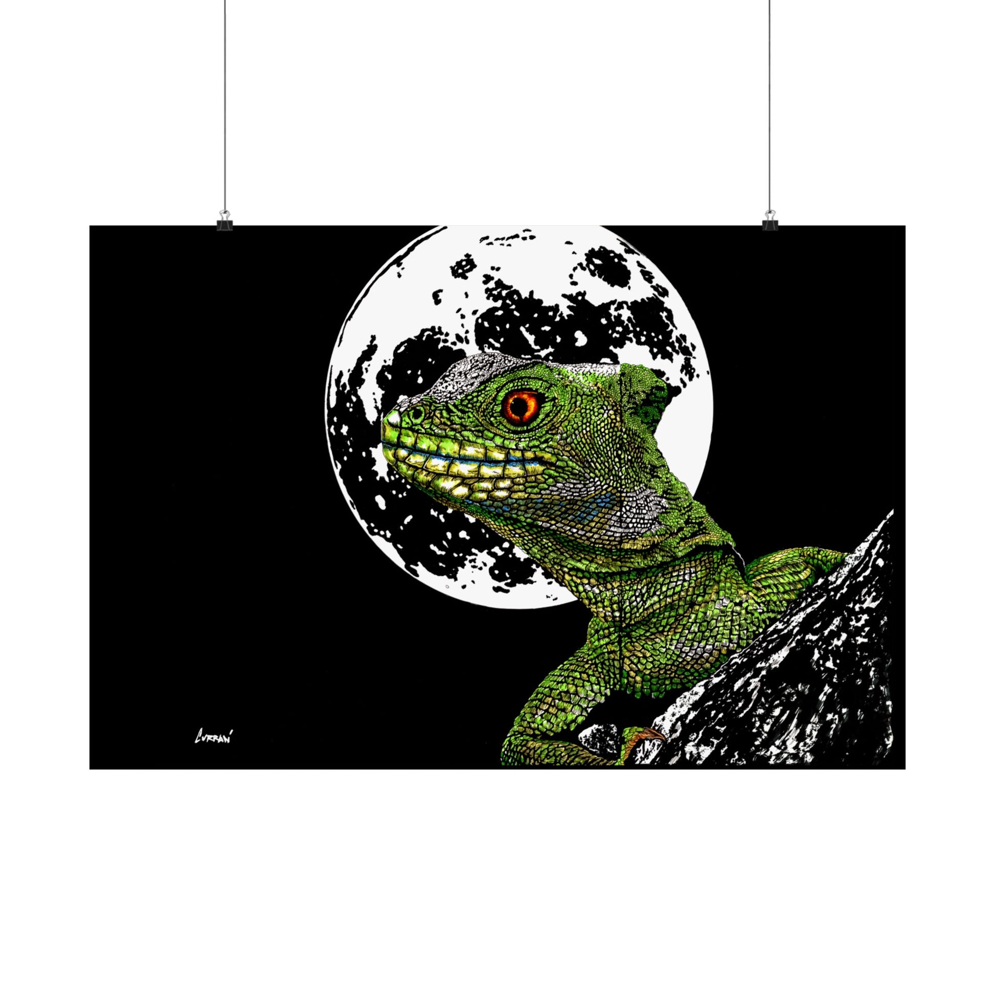 Lizard Moon Satin Poster | 300gsm Art Print for Home Décor