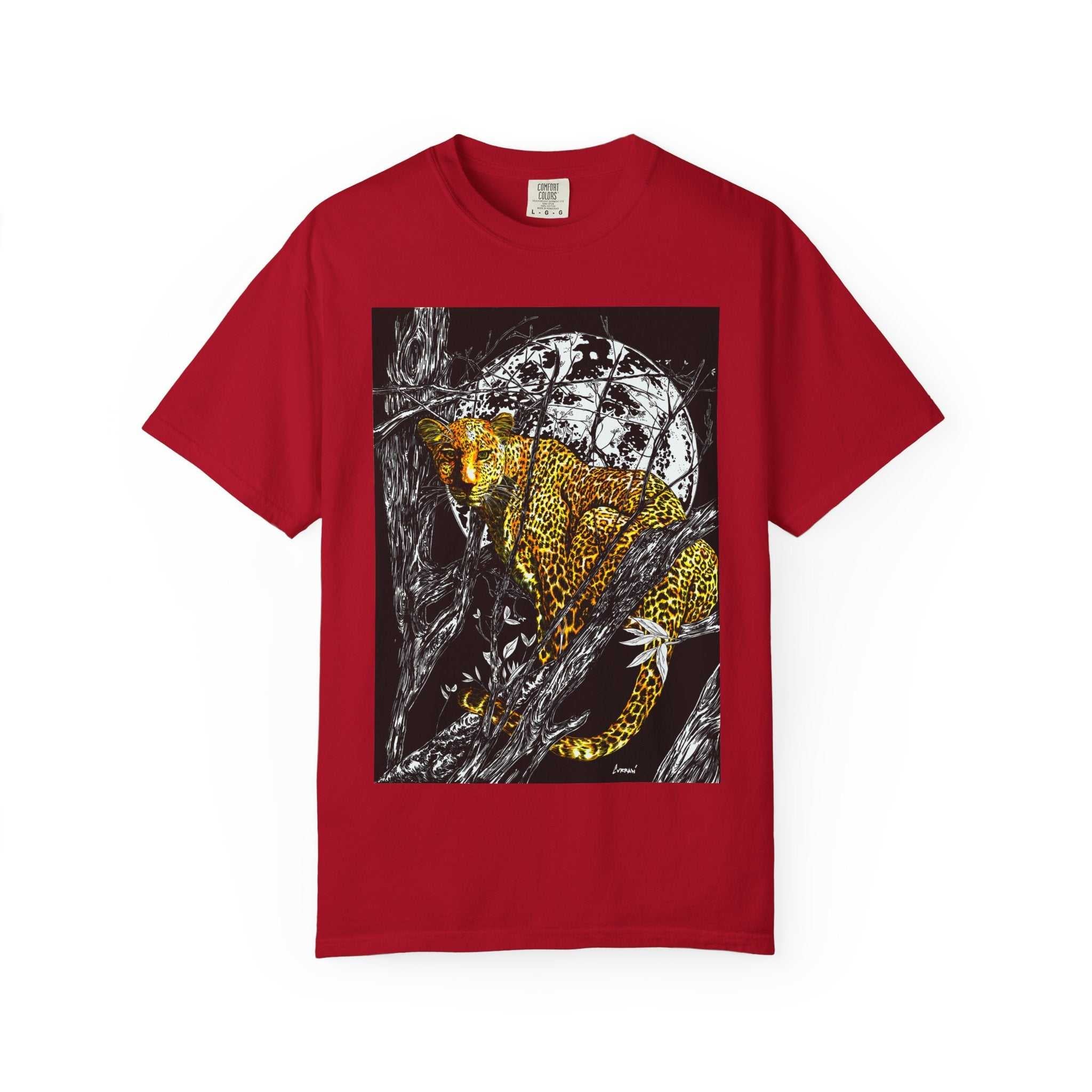 Leopard Unisex Garment-Dyed T-Shirt - Wild Animal Art Tee