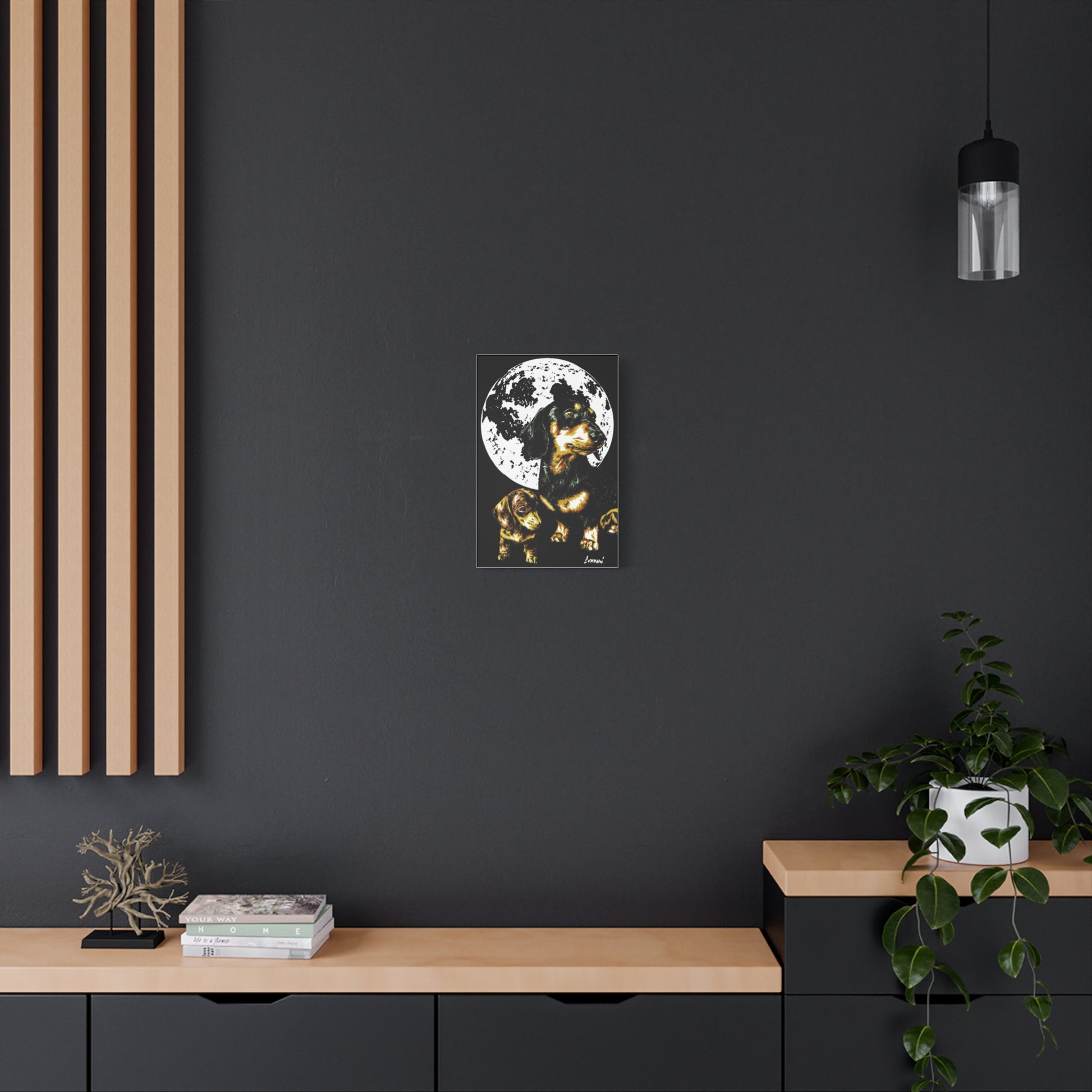 Dachshund Canvas Print of the Original, hand drawn wall art