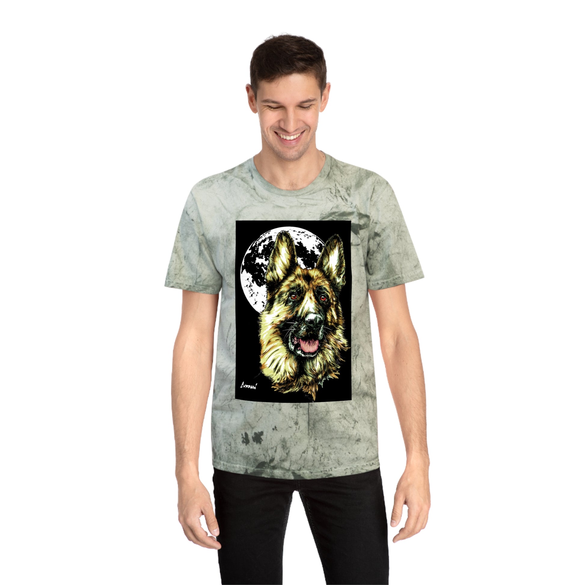German Shepherd Moon T-Shirt - Unisex Tee for Dog Lovers