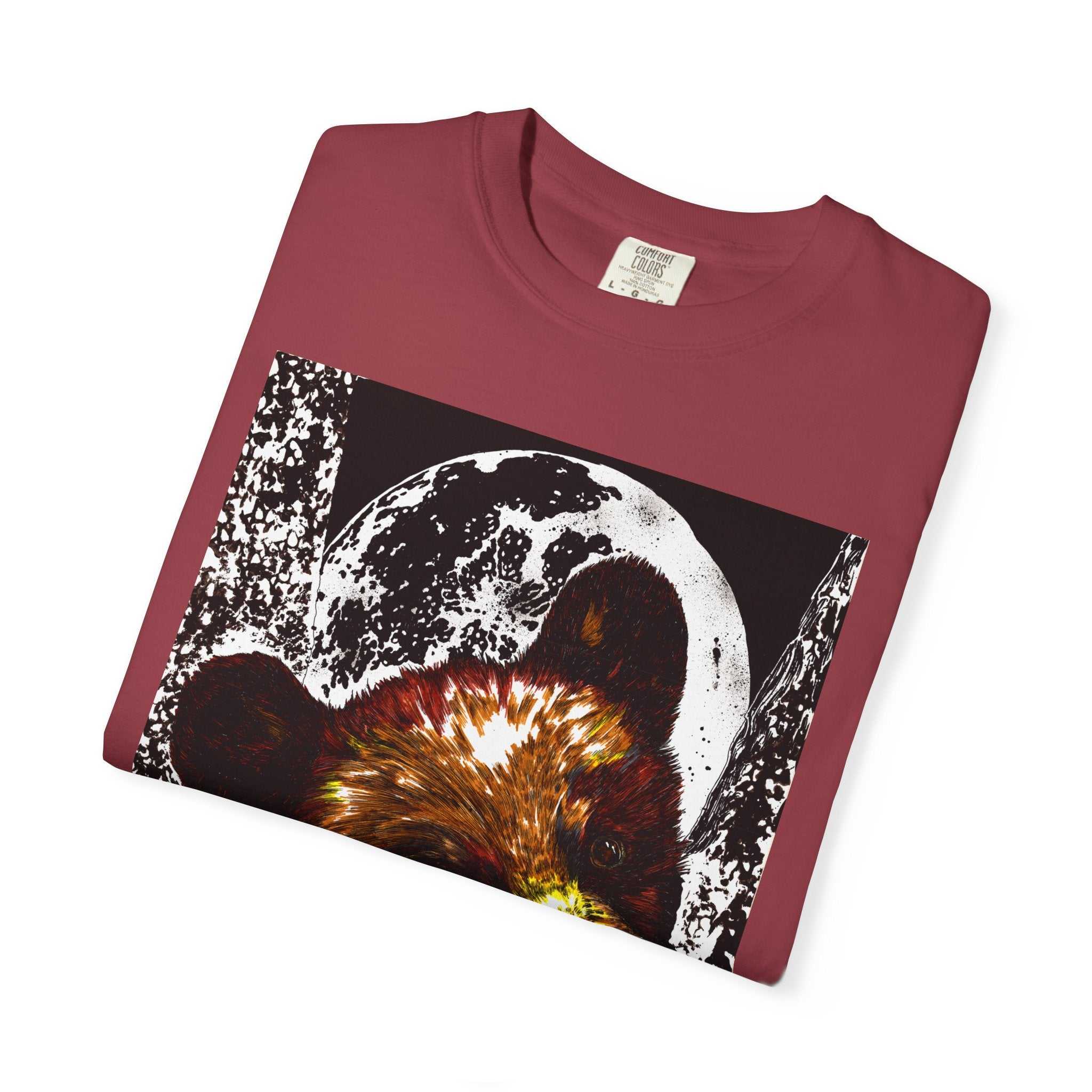 Moonlit Brown Bear Cub Dyed T-Shirt | Nature-Inspired